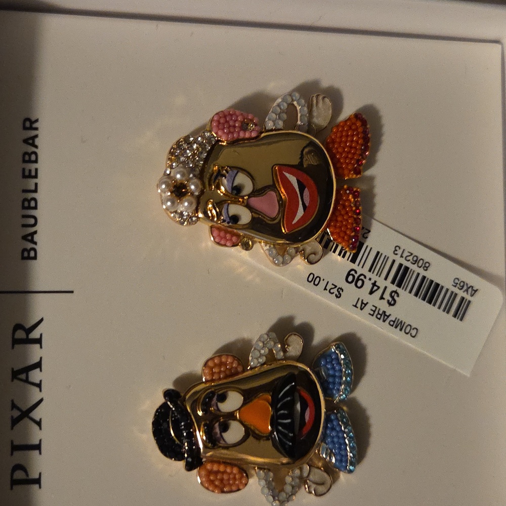 BaubleBar Potato Head Earrings with Gold and Multicolor Accents